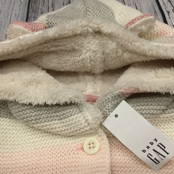 Baby Gap Girls 6-12 Month Pink Sweater Jacket - Picture 3 of 7